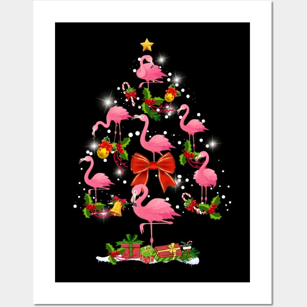 Flamingo Christmas Tree Wall Art by Simpsonfft